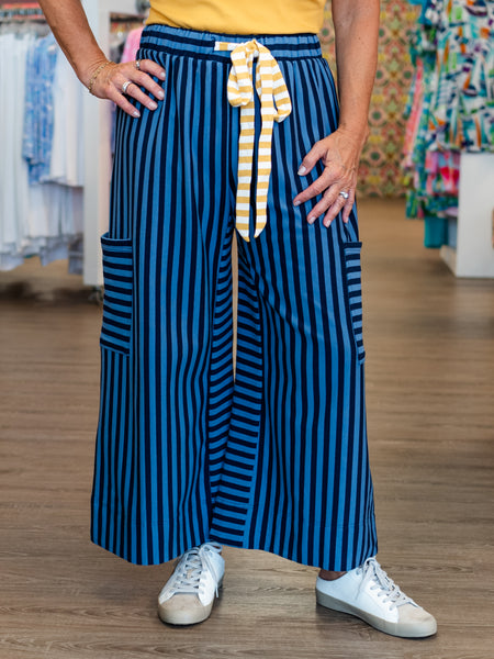 Striped Side Pocket Pant by Coastal Couture