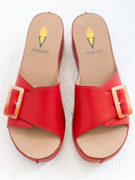 Bertha Slide Sandal Red by Volatile