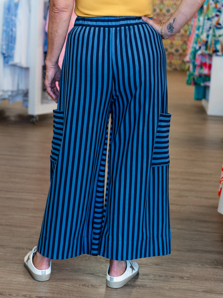 Striped Side Pocket Pant by Coastal Couture