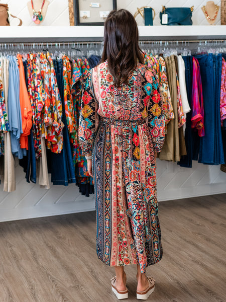Silk Floral Mixed Print Maxi Multi by Shana