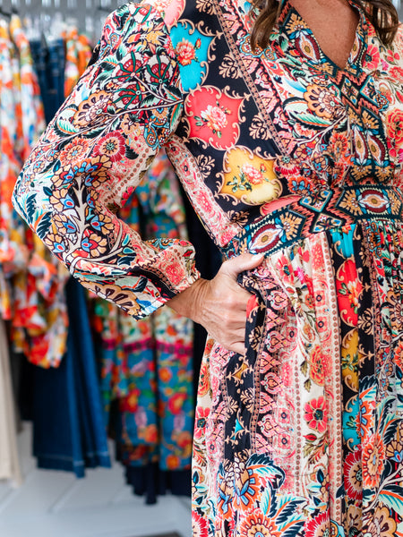 Silk Floral Mixed Print Maxi Multi by Shana
