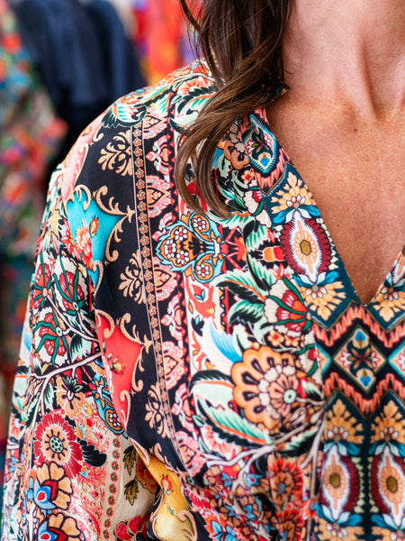 Silk Floral Mixed Print Maxi Multi by Shana