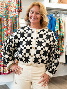 Quilted Star Jacket Black by Ivy Jane