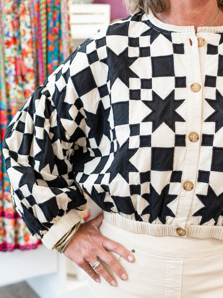 Quilted Star Jacket Black by Ivy Jane