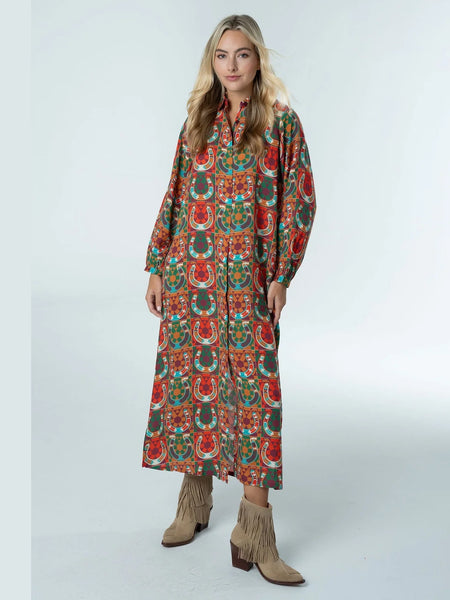 Sienna Maxi Dress Retro Carousel by Briton Court