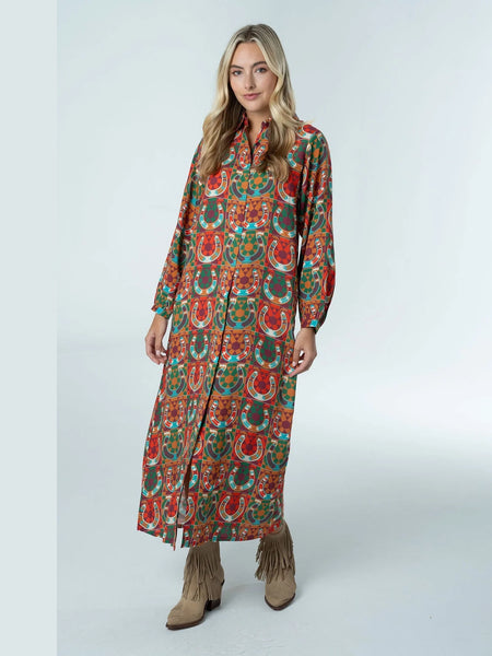 Sienna Maxi Dress Retro Carousel by Briton Court