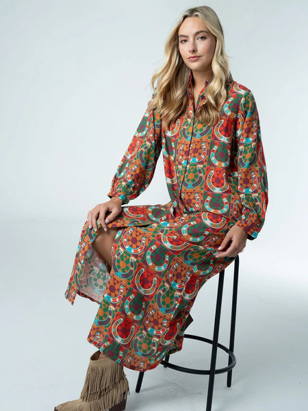 Sienna Maxi Dress Retro Carousel by Briton Court