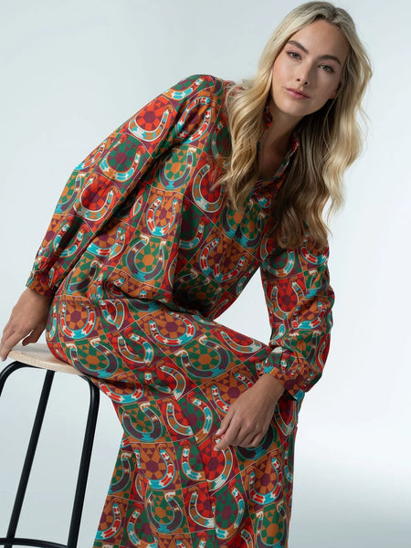 Sienna Maxi Dress Retro Carousel by Briton Court
