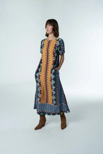 Diana Maxi Dress Terracotta Tapestry by Briton Court