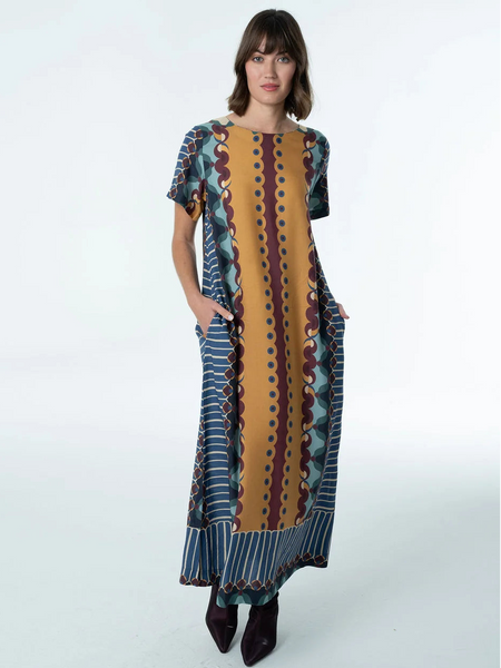 Diana Maxi Dress Terracotta Tapestry by Briton Court