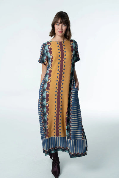 Diana Maxi Dress Terracotta Tapestry by Briton Court