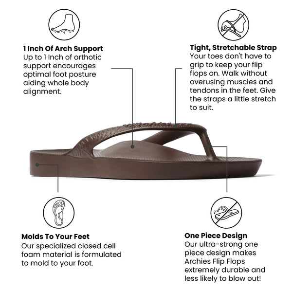 Arch Support Flip Flop Brown by Archies