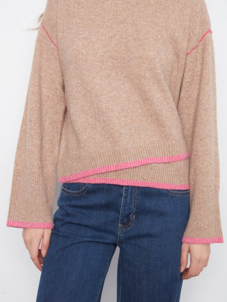 Wide L/S Drop Shoulder Crew Neck Sweater by Charlie B
