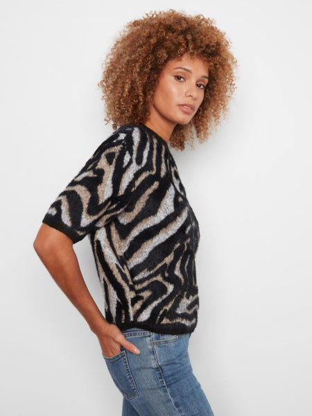 Elbow Balloon Sleeve Jacquard Sweater by Charlie B