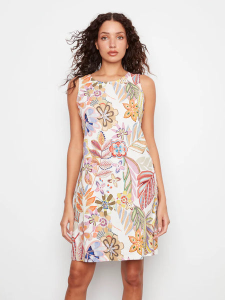 Printed Sleeveless Shift Dress Maui by Charlie B