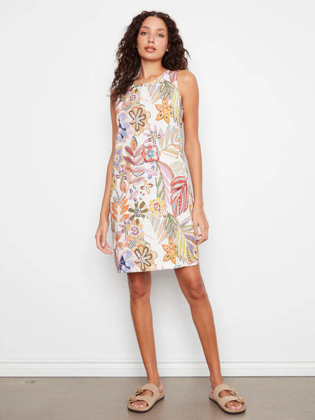 Printed Sleeveless Shift Dress Maui by Charlie B