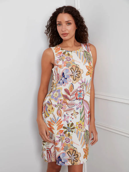 Printed Sleeveless Shift Dress Maui by Charlie B