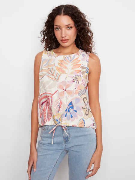 Printed Sleeveless Linen Top Maui by Charlie B