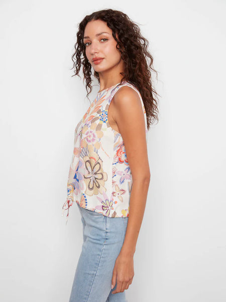 Printed Sleeveless Linen Top Maui by Charlie B