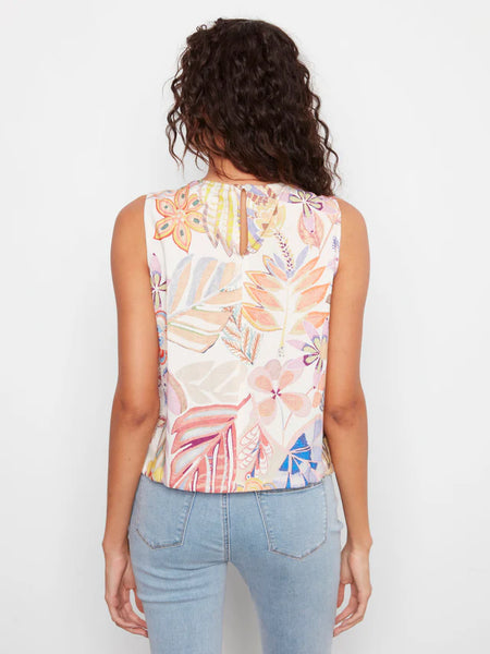Printed Sleeveless Linen Top Maui by Charlie B