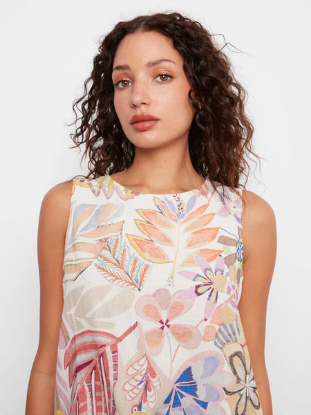 Printed Sleeveless Linen Top Maui by Charlie B
