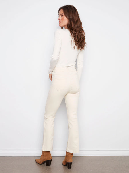 Bootcut Stretch Twill Pants Natural by Charlie B
