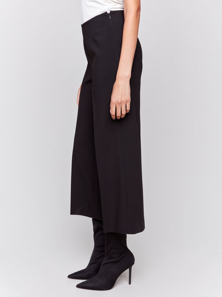 Wide Leg Crop Pants w/ Side Zip by Charlie B