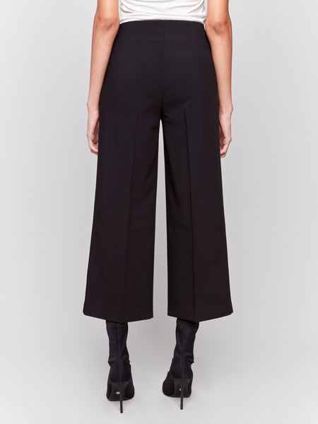 Wide Leg Crop Pants w/ Side Zip by Charlie B