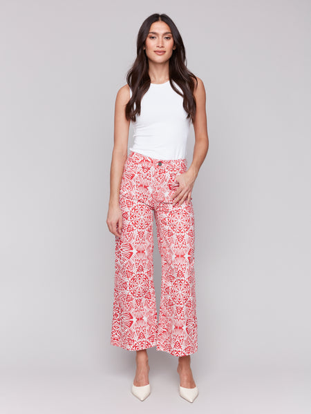 Printed Patch Pocket Pant Fiesta by Charlie B