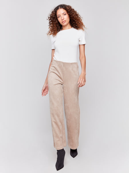 Faux Suede Pant Natural by Charlie B