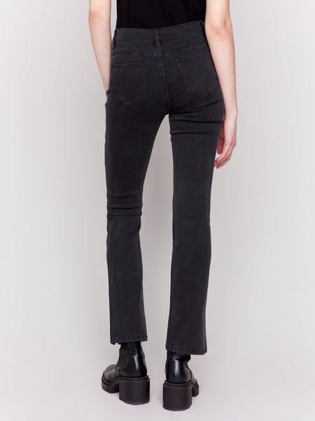 Front Slit Bootcut Pant Charcoal by Charlie B