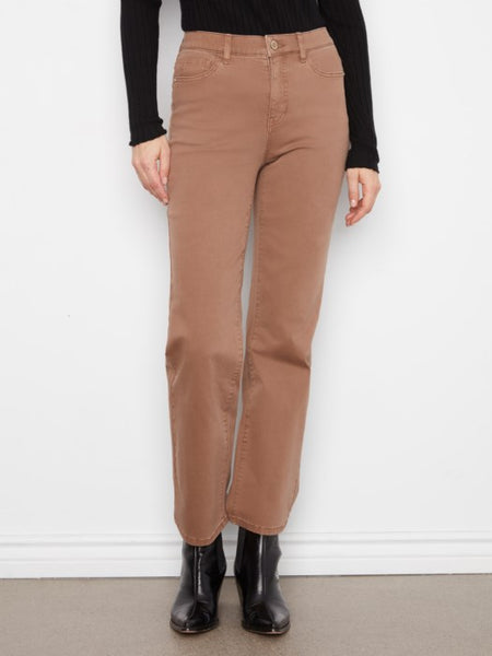 Basic Straight Leg Colored Twill Pant Truffle by Charlie B