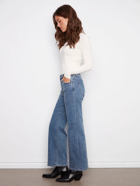 Chloe Wide Leg Jeans Med Blue by Charlie B