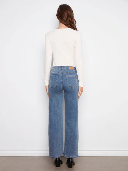 Chloe Wide Leg Jeans Med Blue by Charlie B