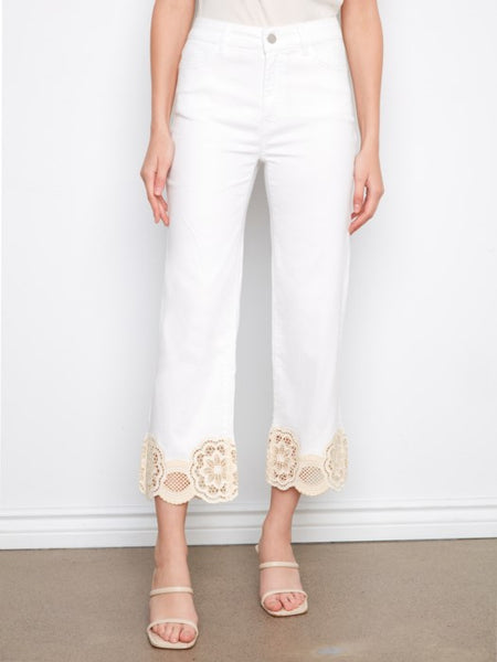 Ring Spun Denim Flare Leg Pants by Charlie B