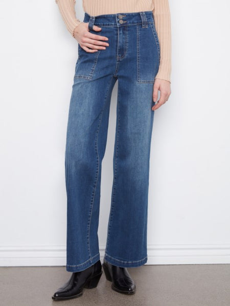 Wide Leg Jean w/ Patch Pockets by Charlie B