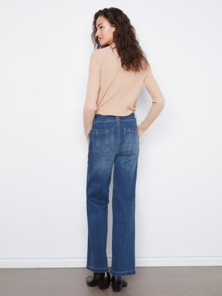 Wide Leg Jean w/ Patch Pockets by Charlie B