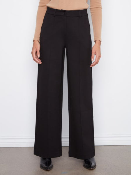Wide Leg Ponte Pants Black by Charlie B