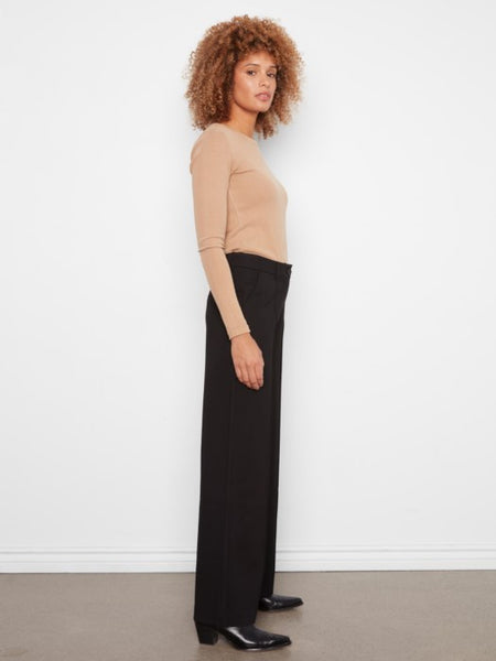 Wide Leg Ponte Pants Black by Charlie B
