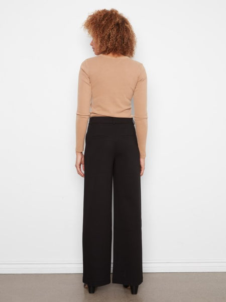 Wide Leg Ponte Pants Black by Charlie B