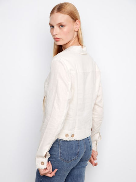 Foil Print Linen Jacket by Charlie B