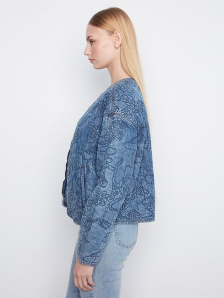 Quilted Denim Tencel Bomber Jacket by Charlie B