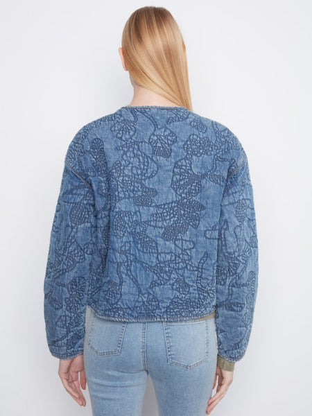 Quilted Denim Tencel Bomber Jacket by Charlie B