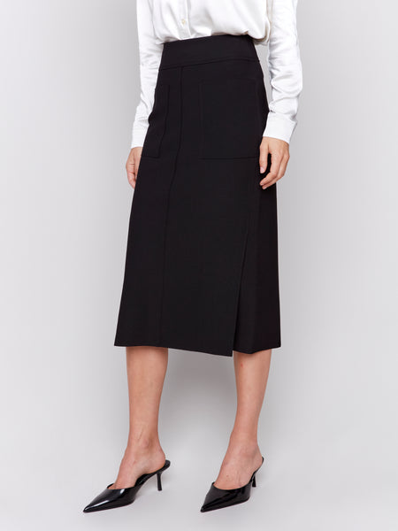 Gutsy Crepe Skirt w/ Front Patch Pocket by Charlie B