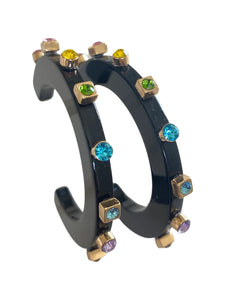 City Girl Jewel Hoop Black Multi Large