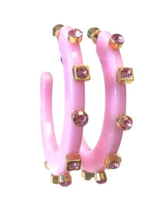 City Girl Jewel Hoop Pink Large