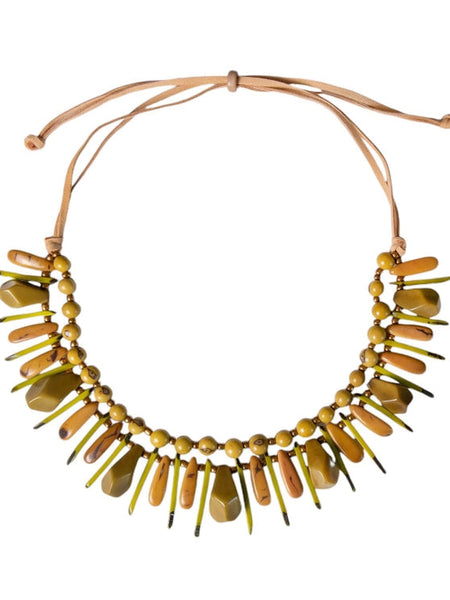 Carolina Necklace Olive Green Combo