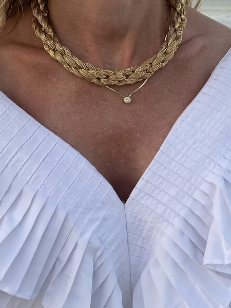 Charleston Gold Braided Necklace Gold by The Heart Knot