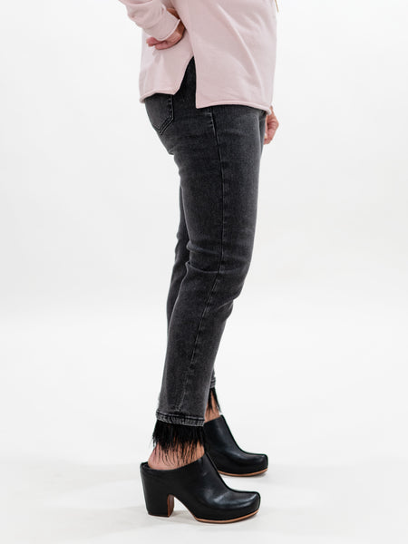 Removable Feather Hem Jean by Charlie B