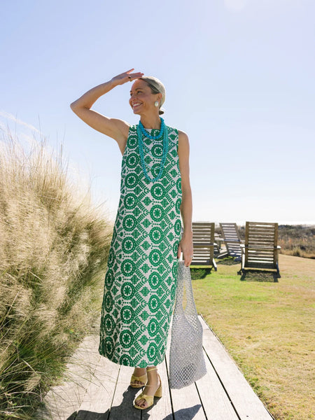 Colette Dress Emerald Vine by Duffield Lane